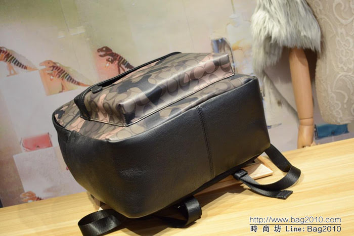 COACH蔻馳 海外代購 59914 新款 男士迷彩綠雙肩背包  Chz1077